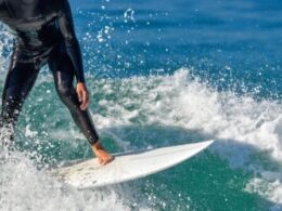 VIDEO: German Surfer Suffers Wardrobe Malfunction During Olympic Competition