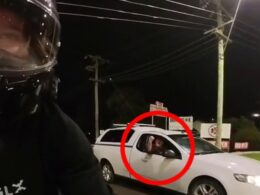 Wild moment motorcyclist cops a barrage of abuse from foul-mouthed driver in shocking road rage clash