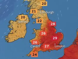 Britain could record hottest day of the year so far as temperatures soar to 32C with heatwave gripping the country – but thunderstorms are on the way