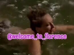 Outrage as topless English-speaking tourist strips and swims around ‘mother nature style’ in Florence fountain before inviting pals to join her