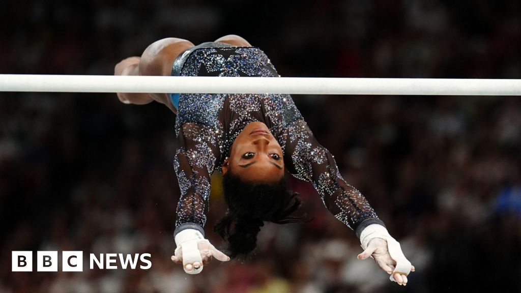 Simone Biles draws A-list celebrity crowd at Paris Olympics