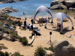 Instant karma for wealthy tourists as they get their comeuppance for annoying locals by setting up two gazebos, a festival-sized barbecue and volleyball court on normally tranquil Sardinian beach