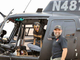 PHOTOS — ‘God Bless You’: Rescuer Braves California Wildfire to Save Dog and Her Puppies