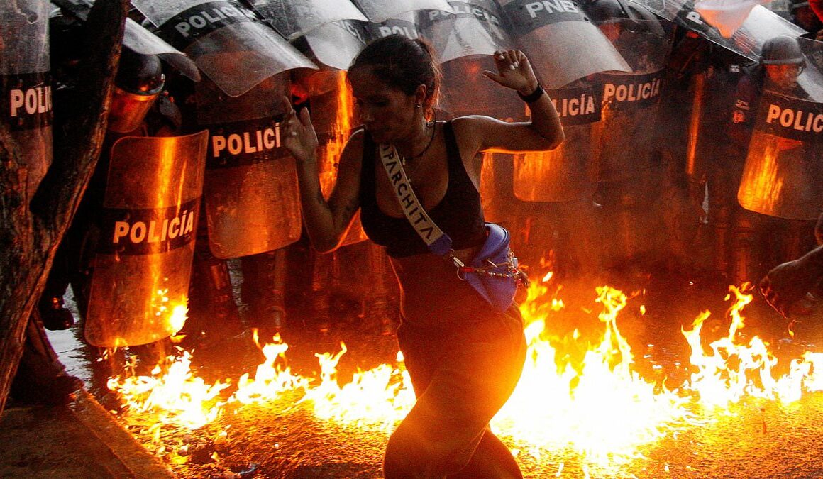 Venezuela in flames: Riots erupt over ‘stolen’ election as protesters clash with police following President Maduro’s victory declaration after overseeing years of food shortages and a collapsed economy