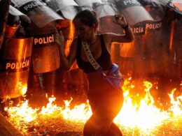 Venezuela in flames: Riots erupt over ‘stolen’ election as protesters clash with police following President Maduro’s victory declaration after overseeing years of food shortages and a collapsed economy