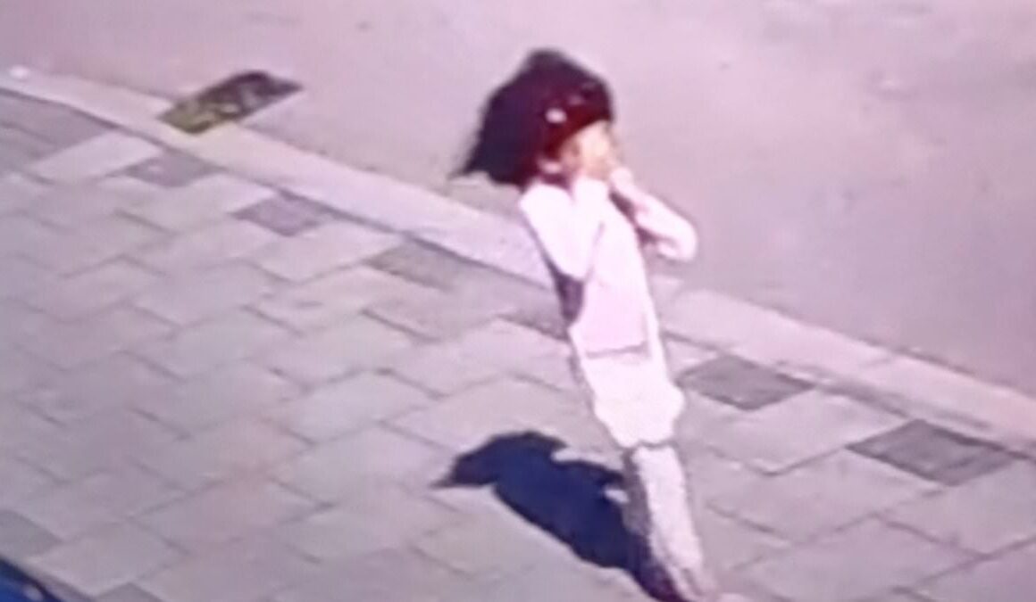 Girl, six, seen on CCTV playing alone in her pyjamas before she went missing along banks of the Thames is found safe and well