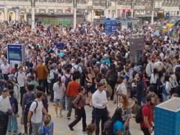 Rush hour chaos on the Elizabeth line… again: Thousands of commuters’ journeys are disrupted with trains suspended due to over-running engineering works