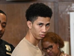 Shame-faced migrant, 19, takes plea deal for beating up NYPD cop in Times Square – as the very light sentence he now faces is revealed