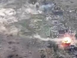 Dramatic footage shows Ukrainian artillery wiping out dozens of Russian war machines and ending their assault as Putin’s forces continue to make slow gains in Donetsk