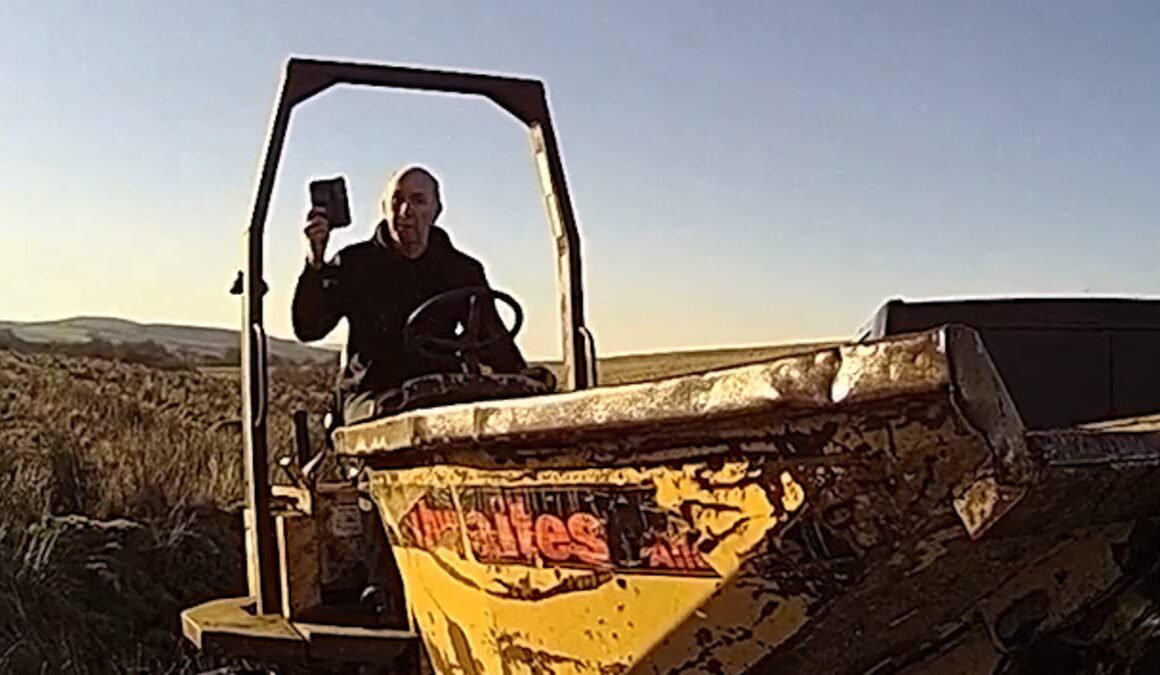 Staggering moment enraged farmer ‘sees red’ and rams dumper truck into van after he was paid a visit over an unpaid council tax bill