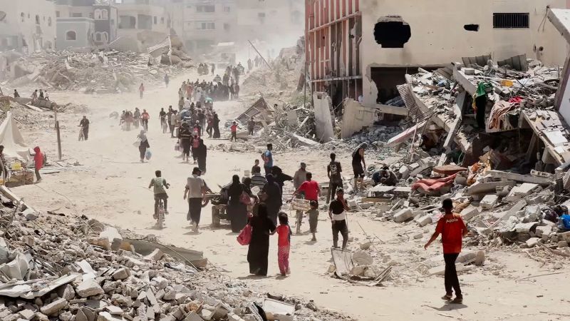 ‘The destruction is massive’: Khan Younis residents return to rubble after Israeli military withdraws