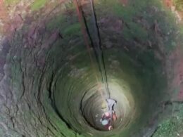 Horror as man falls down very deep well while looking for his phone in dark woods