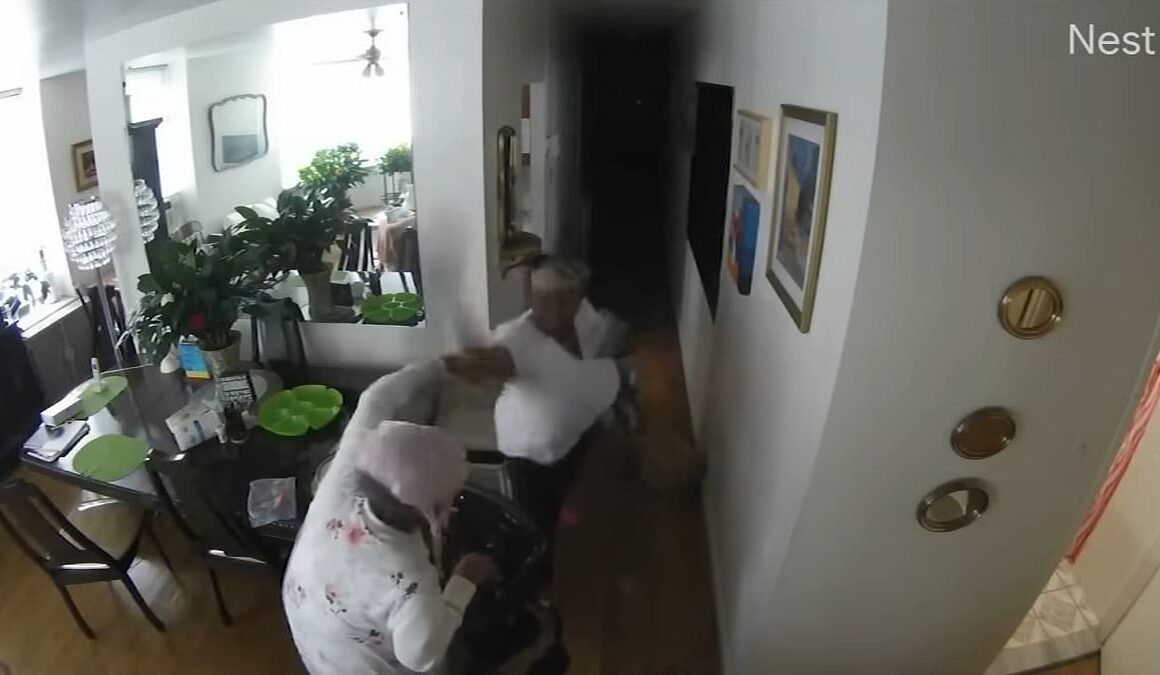 Grandmother, 95, speaks out after horrifying footage showed care worker throwing frying pan at her and pushing her to the ground