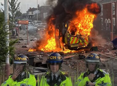 Three arrested for rioting after 54 officers injured in ‘vicious attack’ that saw far-right yobs travel across the UK to hijack Southport’s grief after knifeman slaughtered three children – as Home Secretary considers banning the EDL