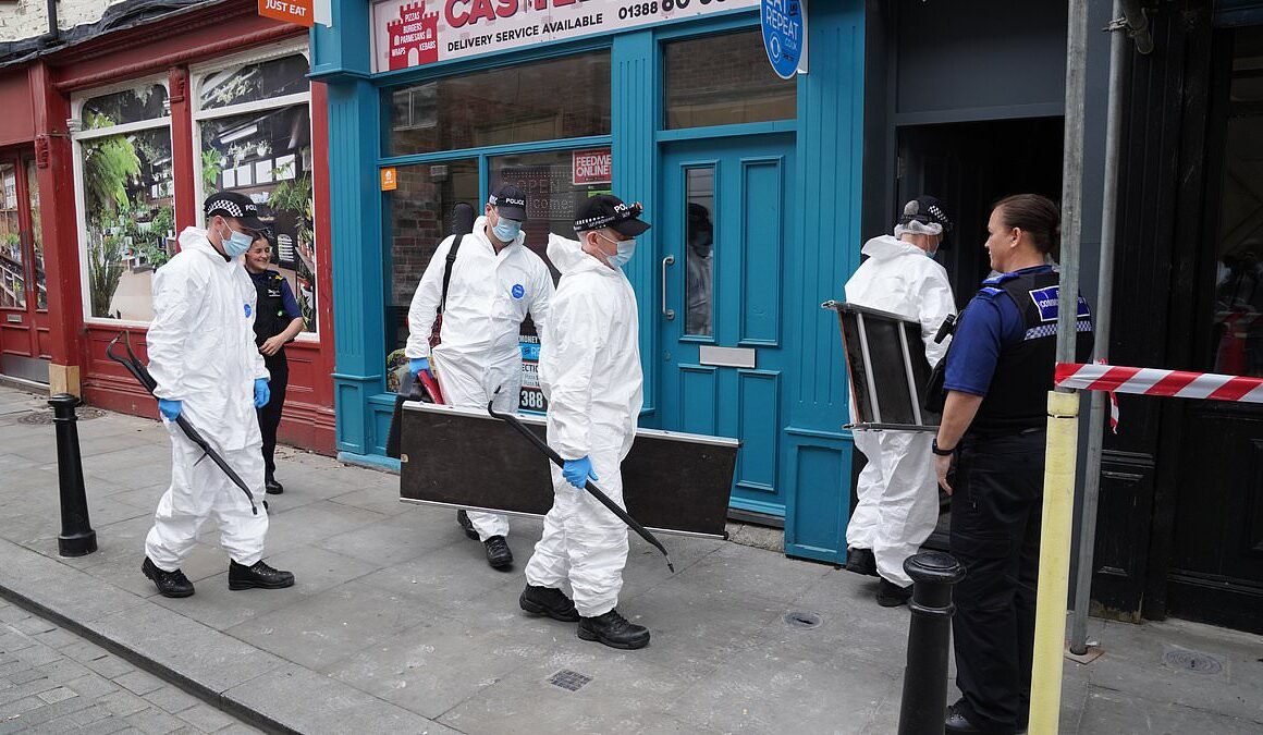 Body of baby found under floorboards was full term when it died and its skeleton was ‘undisturbed for a number of years’, police say as investigation into grim discovery made by workers renovating flat above a pizza shop continues