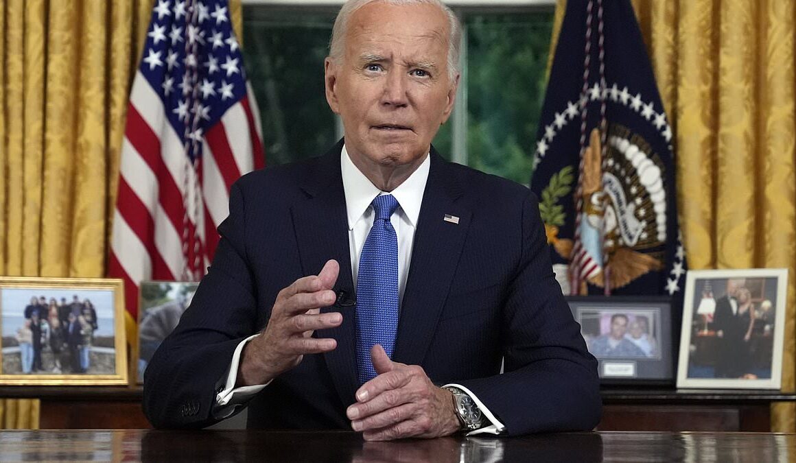 Biden mumbles as he reveals why he decided to ‘pass the torch’ and insists he could have served four more years as president in address to nation