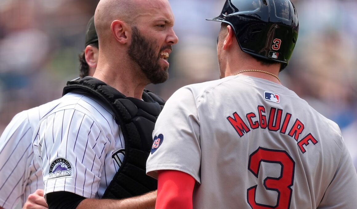 Tempers flare as Red Sox, Rockies benches clearTempers flare as Red Sox, Rockies benches clear