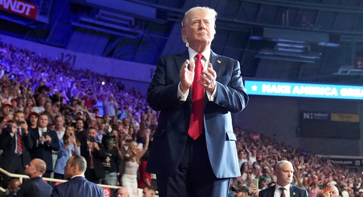 Trump turns his focus to Harris at his first rally after Biden’s exit from the 2024 race