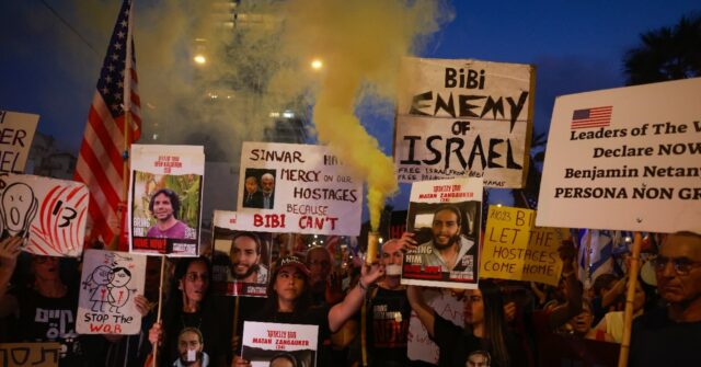 ‘Deal now’: Israel hostage families protest as Netanyahu addresses US