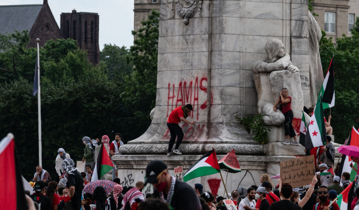 Palestinian Flags Raised in US Capital as American Flags Burned