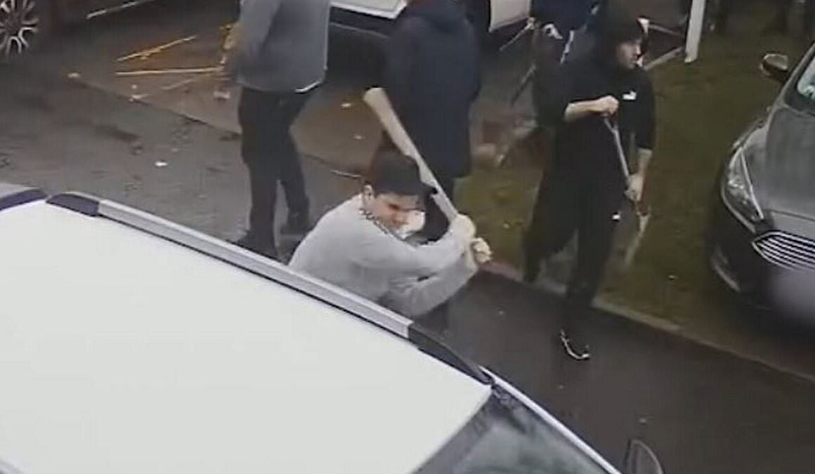 Moment terrifying traveller gang armed with knives, axes and spades launches shocking attack at boxing tournament is revealed as 23 yobs are jailed