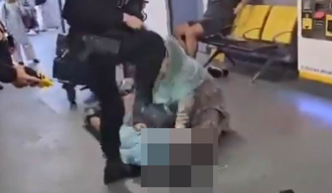 Manchester Airport video of police officer kicking man in the head is ‘not clear cut situation’, says Mayor Andy Burnham – as he reveals violence erupted after ‘altercation’ between brothers and passenger on their mother’s flight