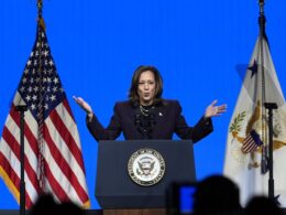 Kamala Harris claims Republican policies mean gay teachers can’t put up family photos and attacks GOP for wanting to ‘ban books’ instead of assault weapons