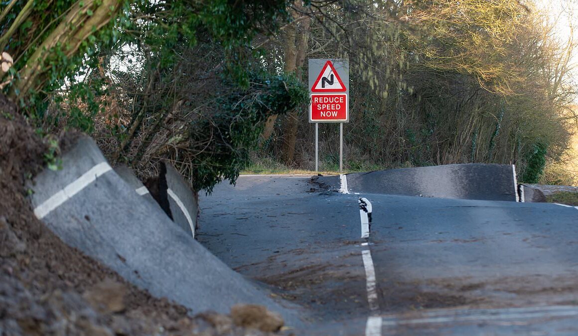 Work to fix Britain’s ‘wonkiest’ road gets underway TWO years after turned into a corkscrew during Storm Eunice – and becoming mecca for BMX riders to practice their tricks