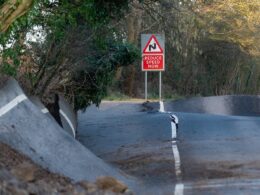 Work to fix Britain’s ‘wonkiest’ road gets underway TWO years after turned into a corkscrew during Storm Eunice – and becoming mecca for BMX riders to practice their tricks