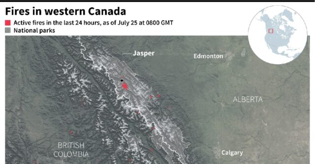 Wildfire engulfs parts of main town in Canada’s Jasper National Park