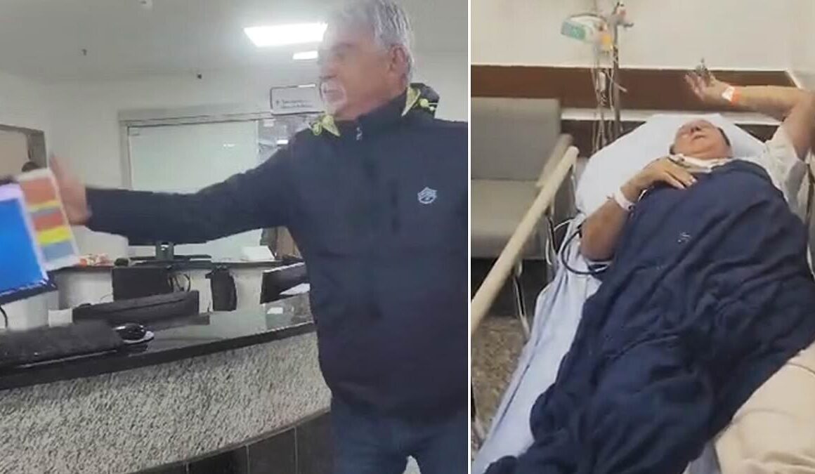 Shocking moment former Brazilian congressman slaps computer screen at hospital ‘after friend was denied treatment due to unpaid invoice’