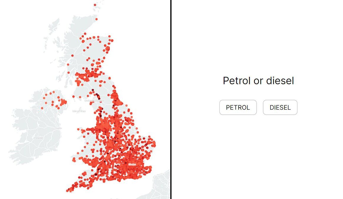 How much are garages ripping YOU off by and could you save £5 by filling up at another station five minutes away? Use our interactive tool and map to find out…