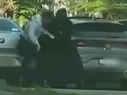 Dramatic moment alleged gunman loitering outside John Ibrahim’s Sydney mansion struggles with police after they ‘pounced on the wrong car’