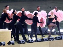 Lady Gaga Goes Full Cabaret Girl in Corset and All the Feathers for 2024 Olympics Opening Ceremony Performance