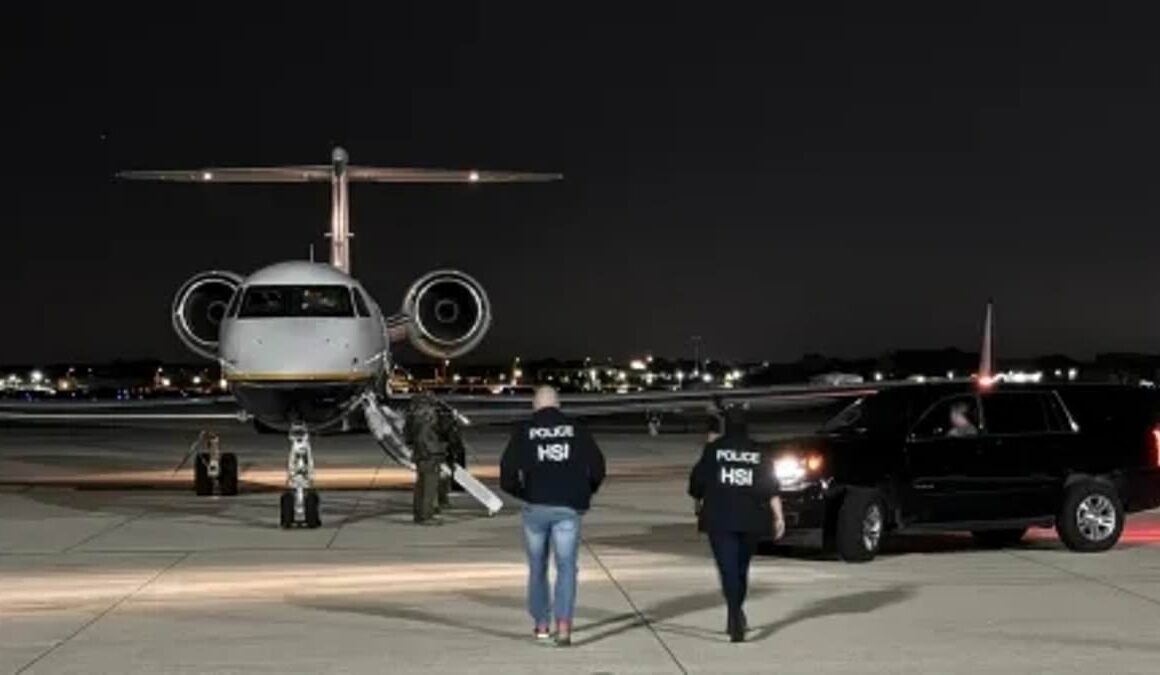 Moment Mexican drug lord El Mayo’s private jet arrives on what he thought was a real-estate viewing trip… only to be met with a very nasty surprise