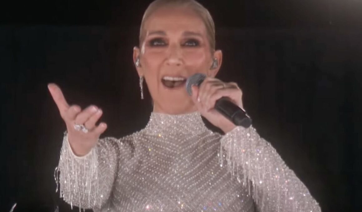 Céline Dion Glitters as Bright as the Eiffel Tower in Crystal-Covered Gown at Paris Olympics Opening Ceremony