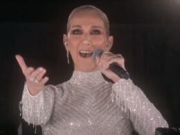 Céline Dion Glitters as Bright as the Eiffel Tower in Crystal-Covered Gown at Paris Olympics Opening Ceremony