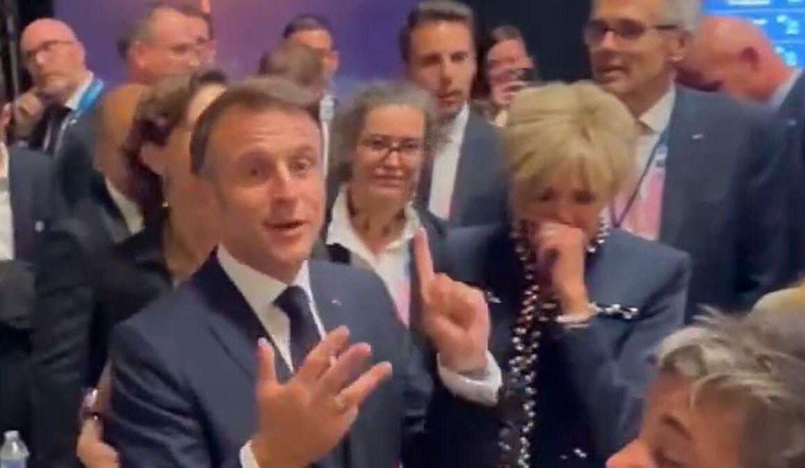 Oblivious Macron tells Olympics organisers ‘Bravo! You made France shine’ as he ignores backlash against opening ceremony – while pictures show night-time Paris looking spectacular