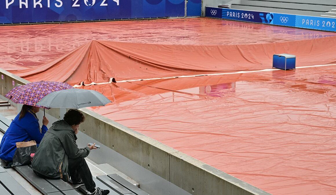 Olympics washout: Games battles downpours as Novak Djokovic and Carlos Alcaraz have matches delayed and skateboarding is postoned after angry Christians slammed Paris opening ceremony’s ‘gross mockery’ of the Last Supper