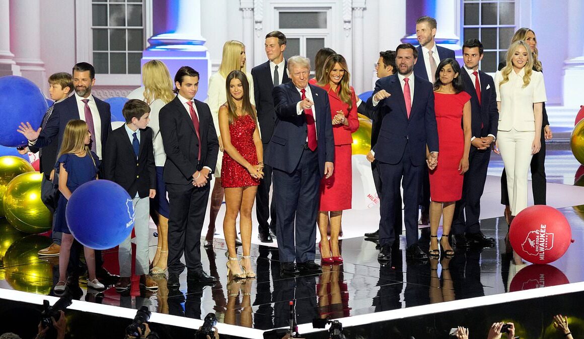 Donald Trump’s line of ‘Succession’: Inside ex president’s dynasty with multi-billion dollar property empire, a stranglehold on the GOP and ten adoring grandchildren including Kai who became RNC standout star