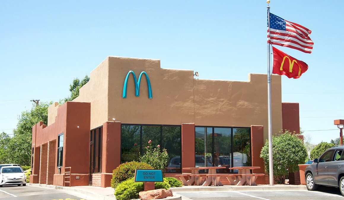 The blue McDonald’s that has ditched the famous golden arches