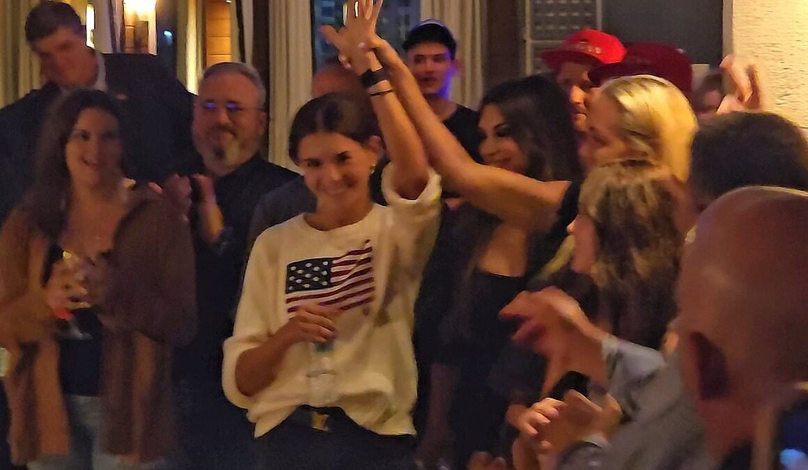 Kai Trump beams as her father Donald Trump Jr. sings her praises at glitzy Bitcoin convention rooftop party in Nashville – just days after he raised eyebrows with racy comment about his teenage daughter