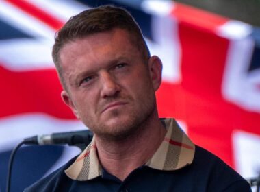 Tommy Robinson ‘could face jail’ over banned film screening at Trafalgar Square rally as protests turn violent and police arrest nine people