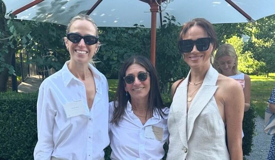 Meghan Markle suits up for high-powered business summit in the Hamptons after flying into New York ahead of new lifestyle brand launch