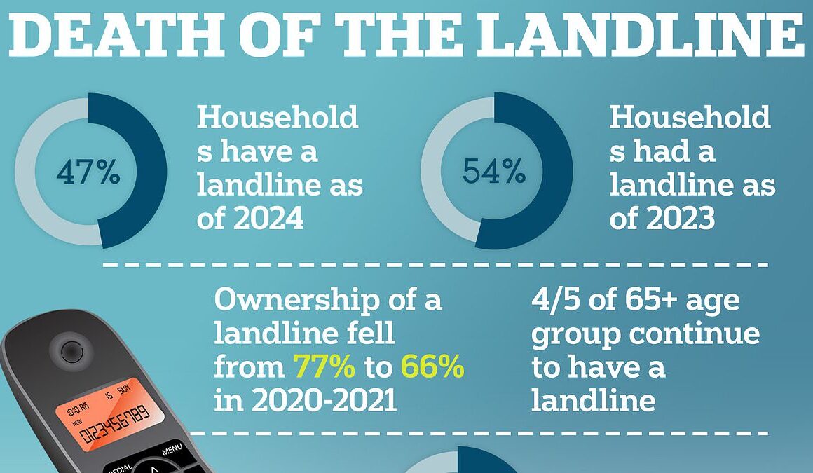 Death of the landline: Majority of Brits no longer own a home phone – as voice notes and instant messaging in and old-fashioned calls out