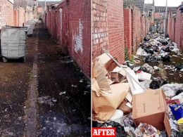 Fury as fly-tippers dump mountain of rubbish including unwanted toys, dirty mattresses and plastic bottles down alleyway just days after deep-clean