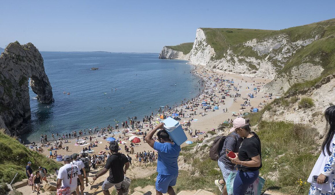 Britain’s day in the sun! Locals rush out to local beauty spots and pack out beaches to soak up 30C heat – with temperatures set to soar next week