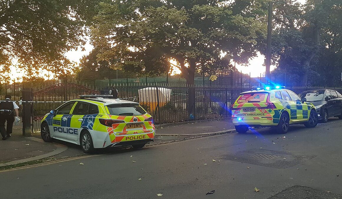 Locals are ‘scared’ to send their children to east London park where man, in his 20s, was stabbed to death during ‘fight’ that left two others injured