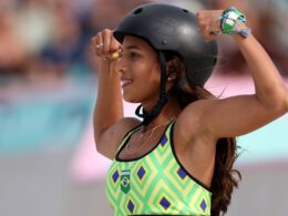 Brazil’s Rayssa Leal takes dramatic, wildly celebrated bronze in street skateboarding as 14-year-old Coco Yoshizawa wins gold