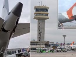 Shocking moment two planes full of passengers collide at airport